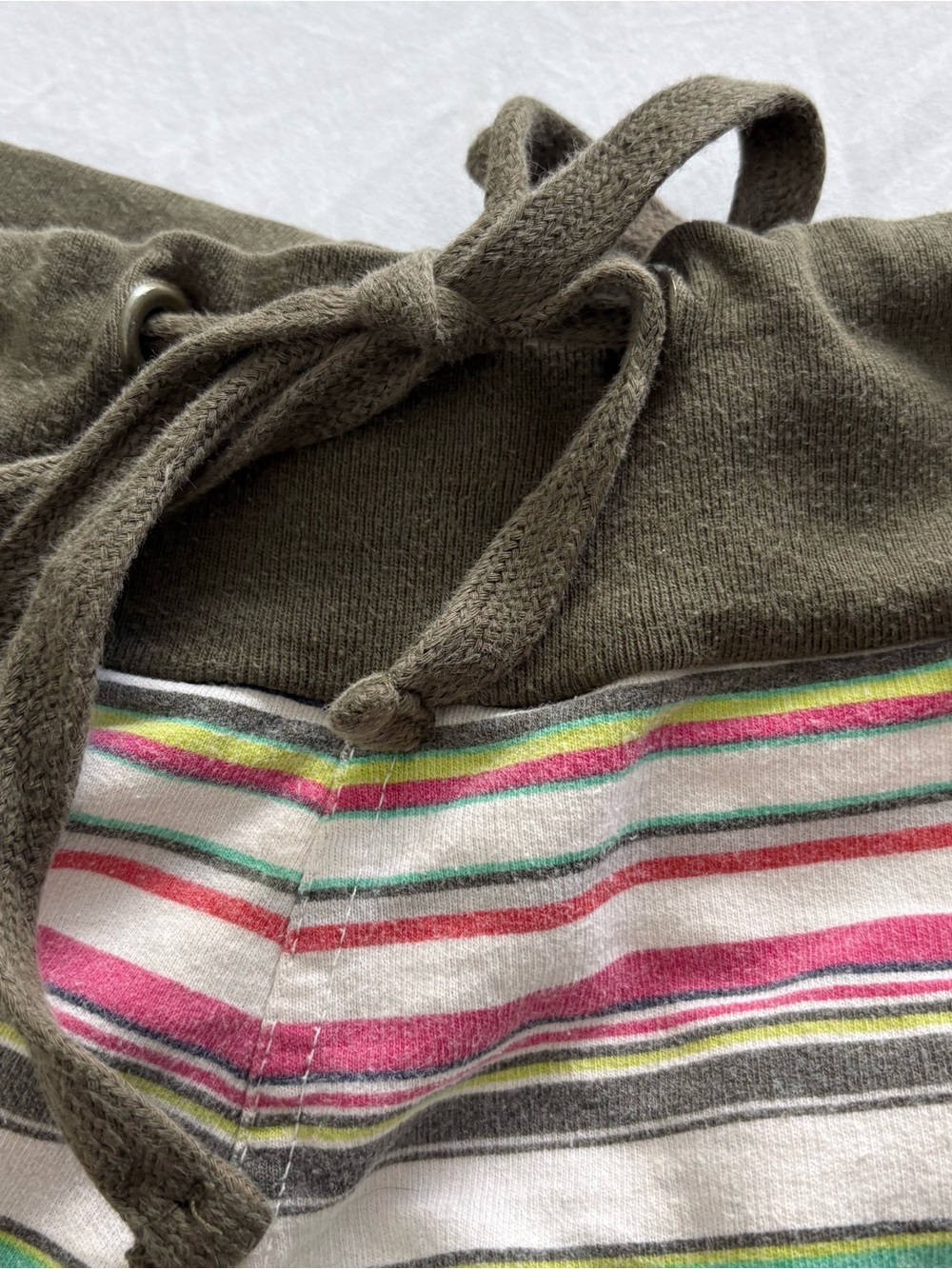 Hurley Women’s Olive Green Striped Shorts - Picture 3 of 12